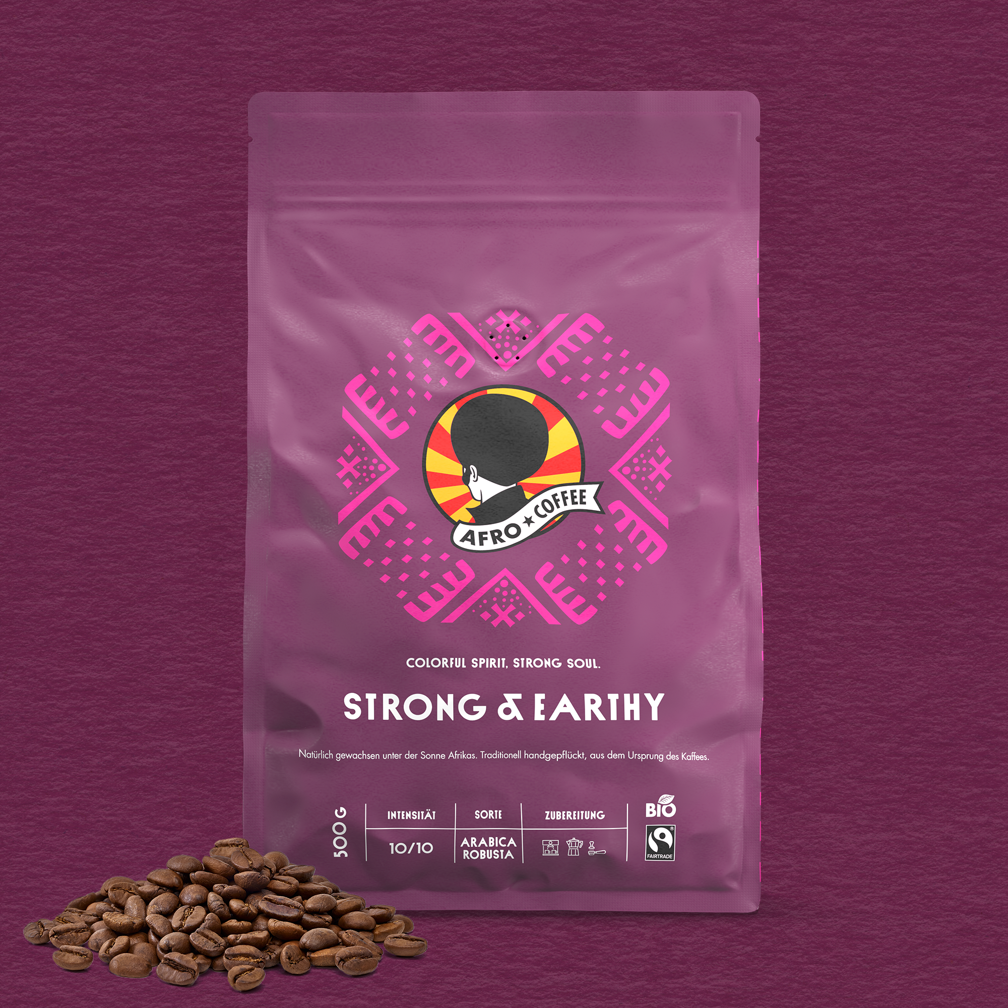 Strong & Earthy Kaffeebohnen Bio, Fairtrade 500g