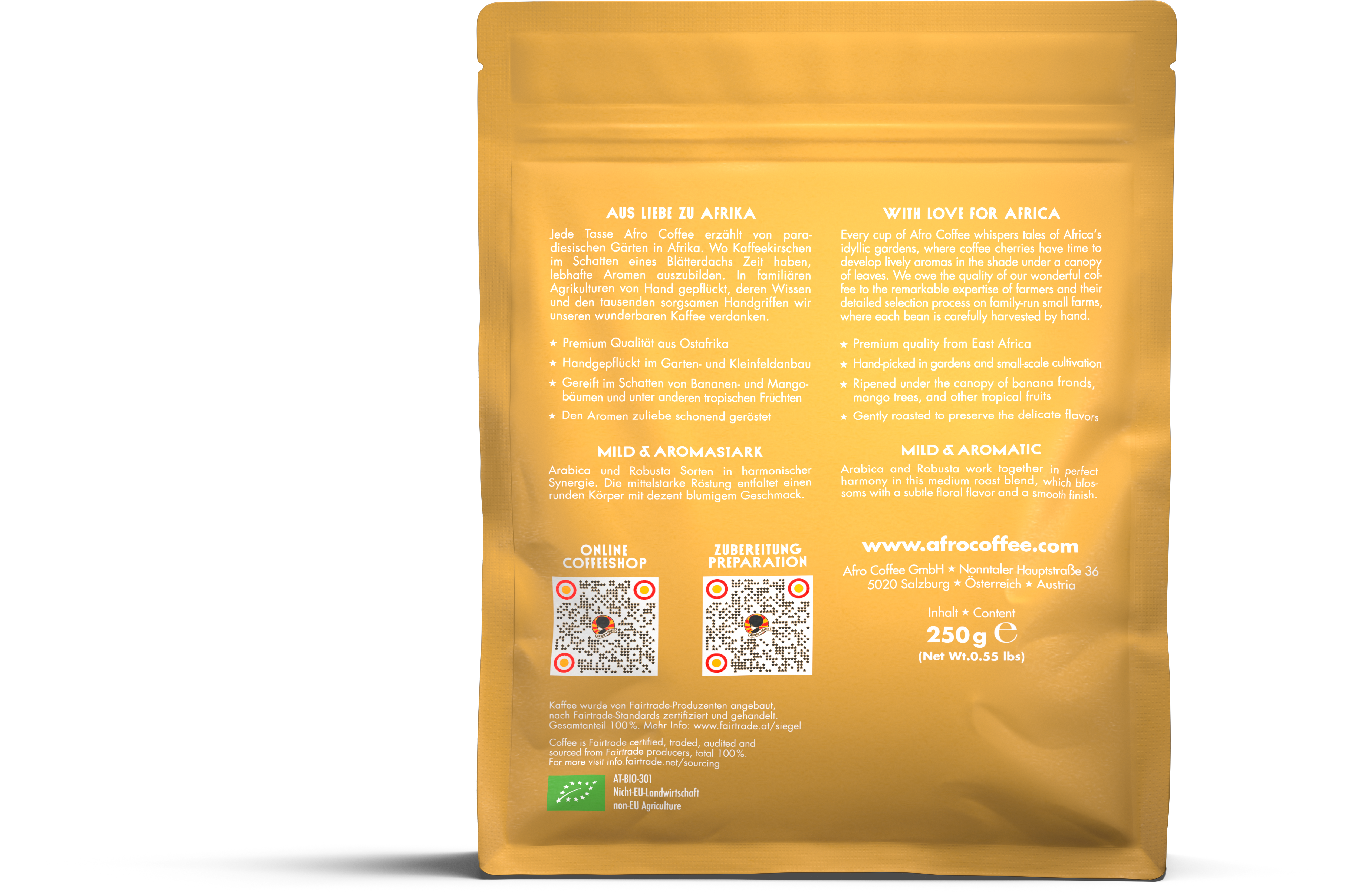 Mild & Aromatic BIO 250g, ganze Bohnen