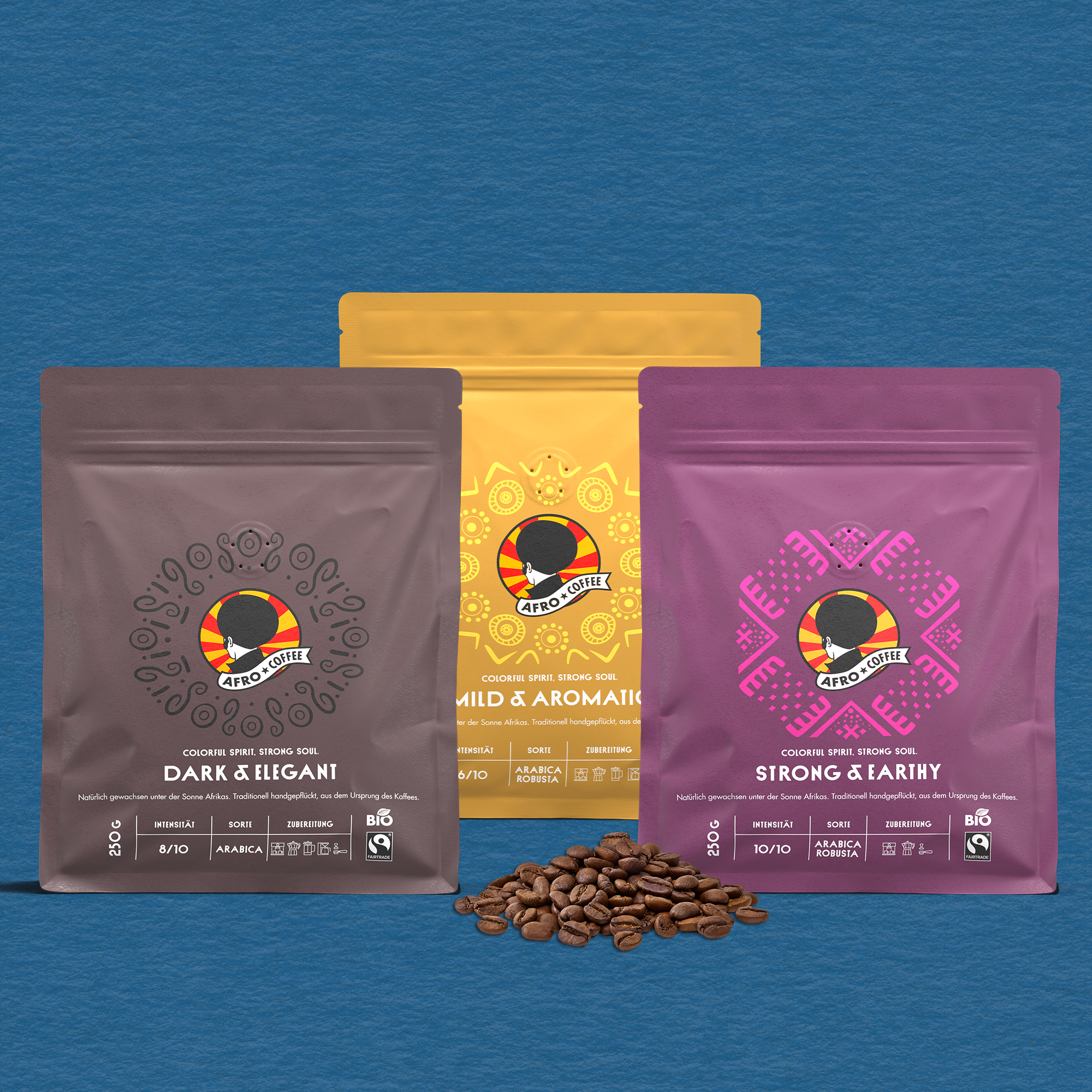 Probierset Bio, Fairtrade Kaffeebohnen 250g