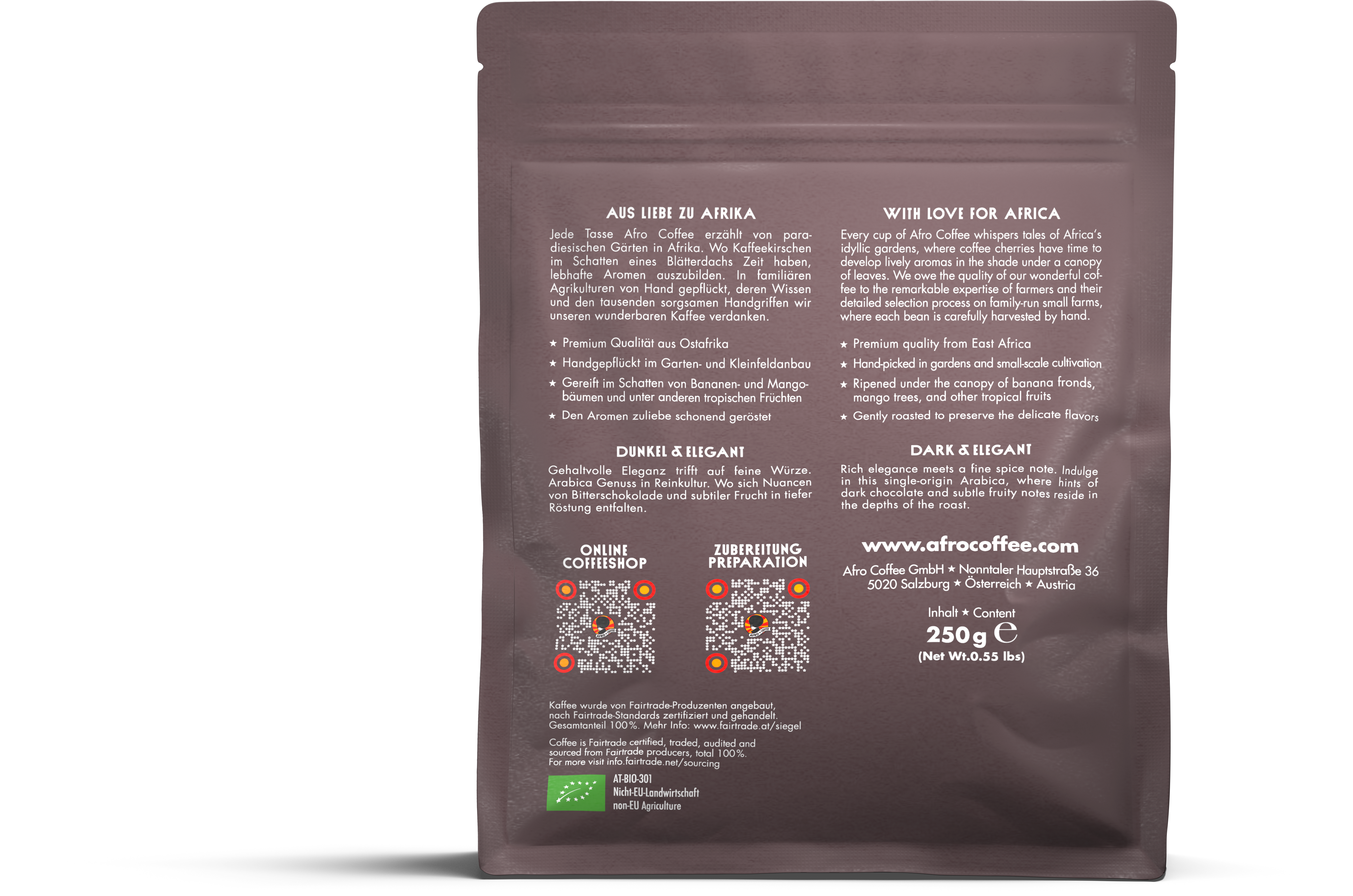 Dark & Elegant BIO 250g, ganze Bohnen