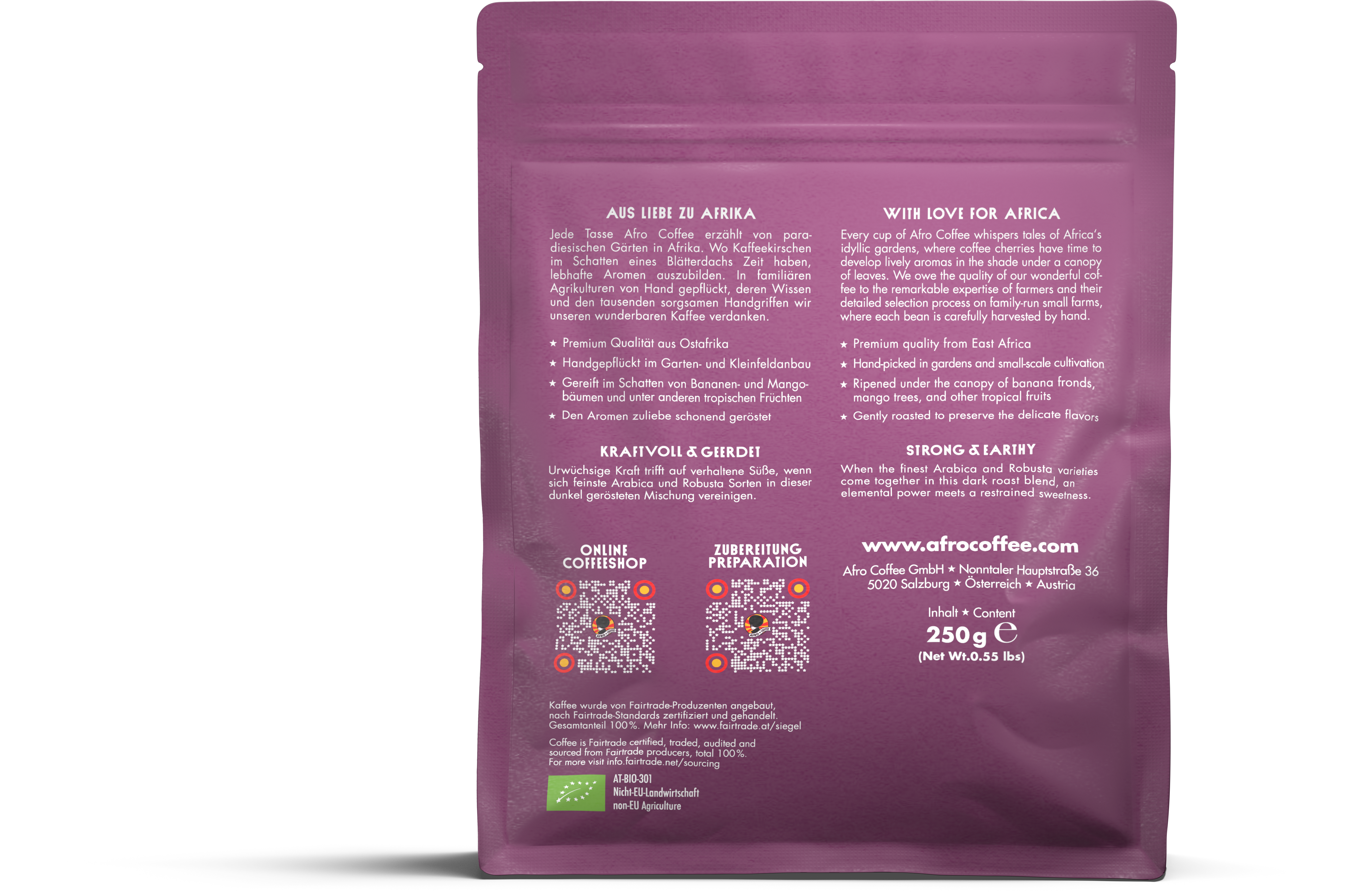 Strong & Earthy BIO 250g, ganze Bohnen