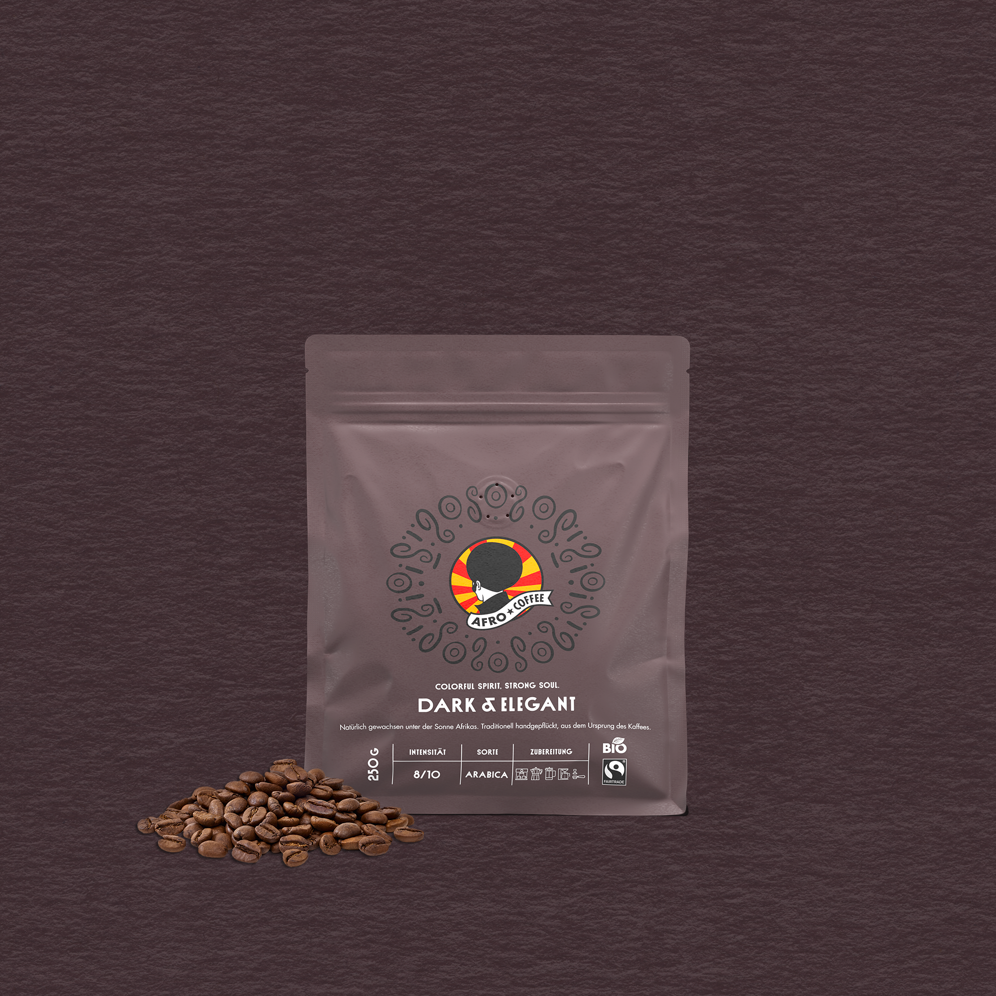Dark & Elegant Bio, Fairtrade Kaffeebohnen 250g