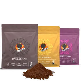 Probierset Kaffee gemahlen, Bio, Fairtrade 3x 250g